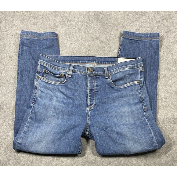Rag & Bone Jeans Mens Size 36 Blue Whiskering Button Fly Fit 2 Slim - Picture 1 of 14